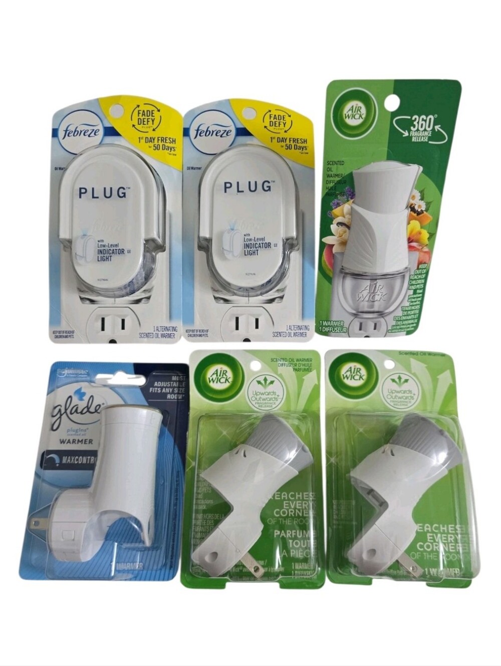 6pc Scented Oil Warmer Plug-ins Febreze Air Wick & Glade Air Freshener Plugin